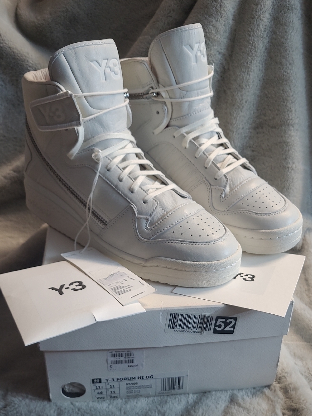 Y-3 Adidas Forum Hi OG Nondye White Mens 11.5